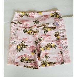 Victoria Secret Pink Palm Tree Biker Shorts Size Large